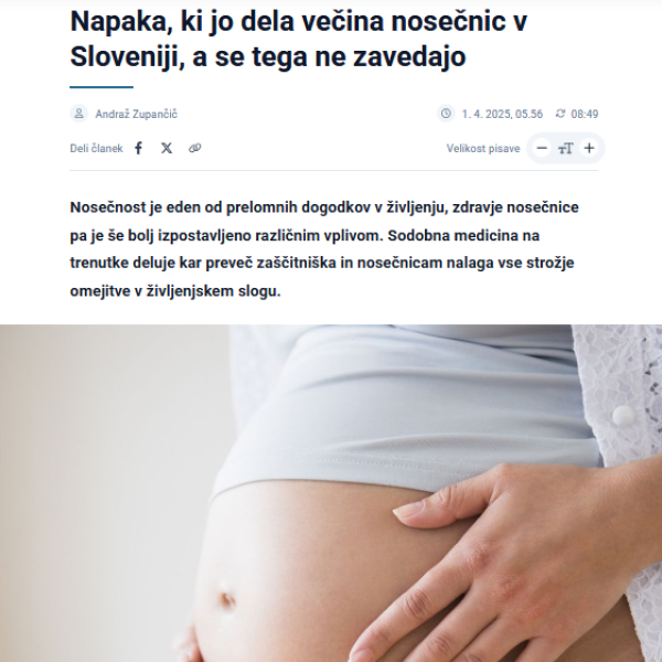 Uršula Reš Muravec o zdravju nosečnic v Sloveniji